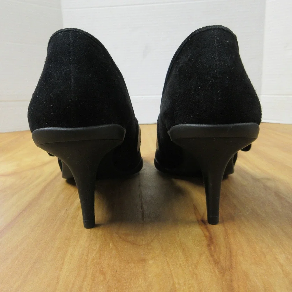 LOGO Lori Goldstein Jesse Black Suede Pointed Toe Mary Jane Pumps Sz 7 Shoes NEW